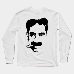 Groucho Marx Pop Art Portrait in Black and White Long Sleeve T-Shirt